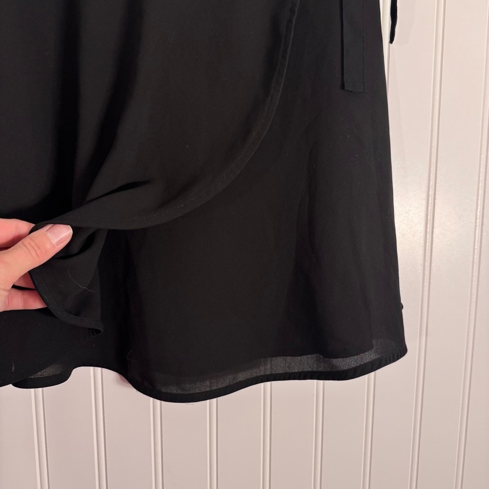 Aritzia Sunday Best Ariel Black Wrap Mini Skirt A-Line Self Tie Size 4 - Picture 4 of 11